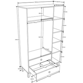 Resim Mezza 3522 Lisa 4 Kapılı Gardırop Sepet - Beyaz 