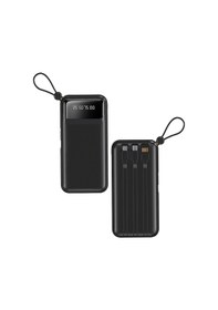Resim 10000 Mah Powerbank Hızlı Şarj Led Göstergeli Taşınabilir Askılı Şarj Cihazı Usb Type-c Siyah 