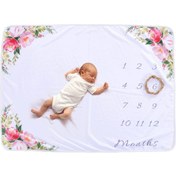 Resim Youmex Bebek Büyüme Hatıra Battaniyesi - İlk Yıl Fotoğraf Propsu, Sosyal Medya Paylaşımı İçin Polyester Malzeme 76x102cm 