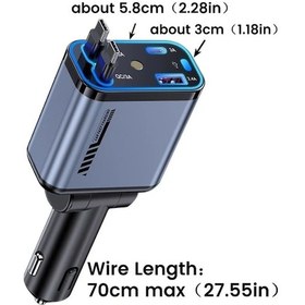 Resim Dashanshop C6 Yıldız Gökyüzü Araç Şarj Cihazı 120w 4ü1 Hızlı Şarj Usb Type C Erkek 