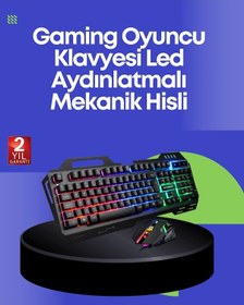 Resim Mey İthalat Pg8018 Led Aydınlatmalı Mekanik Klavye Mouse Oyunlarda Üstün Performans 
