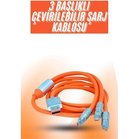 Resim Hnrlıshp Çoklu Şarj Kablosu Usb Type-c Apple Uyumlu Uyumlu iOS Uyumlu 120w Hızlı Şarj Kablosu 