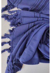 Resim Çizgili Havlu Peştemal 90x170cm - %100 Pamuk Mor 