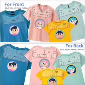 Resim 8 Parça Kıyafet Tasarım Ruler, Yuvarlak V-Yaka Dört-Bir-Arada T-Shirt Hizalama Endeksi, Gömlek, T-Yardım Okul Hizalama Aracı Dikiş Ruler, PVC Ruler Rehber Ruler 