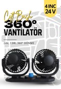 Resim Baghes Araç Içi 360 Derece Dönebilen Mükemmel Soğutucu Vantilatör 24v Kademeli Güç Özelliği 