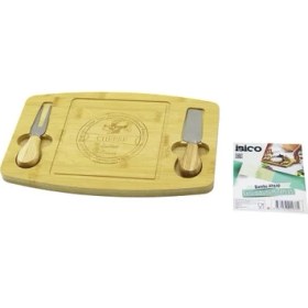 Resim Dikdörtgen - Bombeli Kenar2-Bıçak=sağ-Sol Ahşap Bambukahvaltı Peynir Sunum Pano Bıçak=ahşap SAPLI19X28.7X1.4CM (3791) 