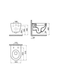 Resim Creavit Free Asma Klozet Fe320.bm + Duck Yavaş Kapanan Kapak Mat Basalt 2'li Set Gri 