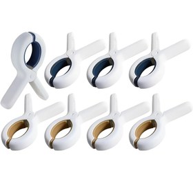 Resim 8'li Hafif Plastik Plaj Havlu Klipsleri, Anti-Kayma Contalı Havlu Tutucu Plaj Sandalyeleri, Gezi, Giysiler, Havuz, Tekne, Giysi Pimler 
