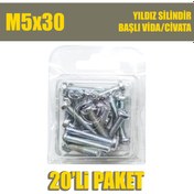 Resim M5X30 Yıldız Silindir Başlı (Ysb) Vida/Civata 20 Adet 