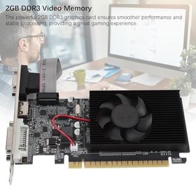 Resim Oyun Video Kartı, GT610 2GB 64bit DDR3 Bilgisayar Video Kartı PCI Express X16 2.0, VGA DVI HD Masaüstü Bilgisayarlar Için Sessiz Soğutma Fanı, Sessiz Soğutma Fanı 