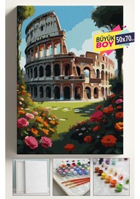 Resim Sayılarla Boyama Seti Numaralı Tuval Fırça Boya Dahil Kasnaklı Set 50x70 Cm - Colezyum 