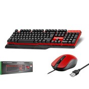 Resim Hadron HD861 Türkçe Q 1000 DPI 1.5M USB Kablolu Klavye Mouse Set Kırmızı Siyah 