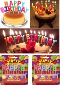 Resim Happy Birthday Yazılı Renkli Pasta Mumu Yaş Pasta Mumu Pasta Süsü 