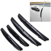 Resim 3r 3r-2103 4 Adet Kauçuk Araba Yan Kapı Kenar Koruma Muhafızları Kapak Trimleri Çıkartmalar Siyah 