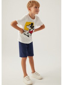 Resim Mickey Mouse Beyond Krem Erkek Çocuk Bermuda Takım 5274-42797 Krem 