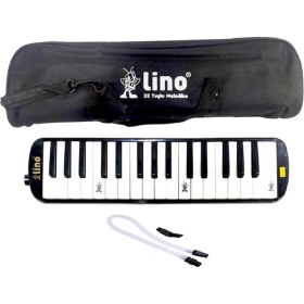 Resim Kuzgun Ticaret Bfs Lino 32 Tuşlu Bez Çantalı Melodika Siyah 