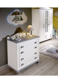 Resim Meltem Kids Carino Gri Bebek Odası Şifonyer 