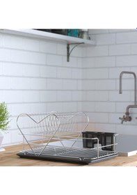 Resim Teknotel İki Katlı Kalpli Tabaklık Bulaşıklık Krom+Siyah Kb011 Siyah 