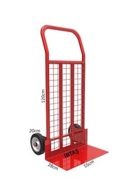 Resim İbtaş 250 Kg 2 Tekerli Koli, Eşya, Koli, Malzeme Taşıma El Arabası Tel Örgülü 