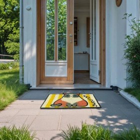 Resim River World Kapı Paspası Tasarımı Sevimli Hayvan Çok Renkli 