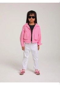 Resim Escabel Kız Bebek Pamuklu İnce Dokulu Ceket-15123 Pembe 