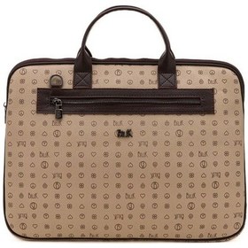 Resim Bilik Deri Monogram Açık Vizon/kahve Unisex Laptop & Evrak Çantas Vizon - Kahverengi 