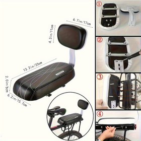Resim Dağ Bisikleti Arka Koltuk Sünger Pedi, Oturma Tahtası ve Sırt Desteği Aksesuar Seti - 4 Parça Elektrikli Bisiklet Takımı: Koltuk Yastığı, Direksiyon, Pedallar, Zil Dahil 