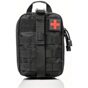 Resim Fochsia Siyah Molle Yırtma Açılır Tıbbi Çanta Kamp Doğa Yürüyüşü İlk Yardım Çantası Siyah 