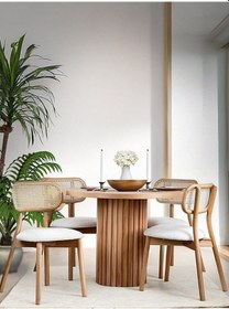 Resim Bergen İskandinav Natural Ahşap Masa Sandalye Takımı 100x100 Natural 