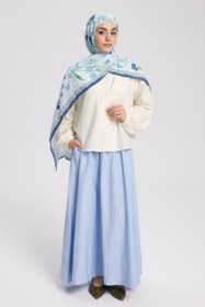 Resim Düz Cepli Poplin Etek-100CM Bebek Mavi 