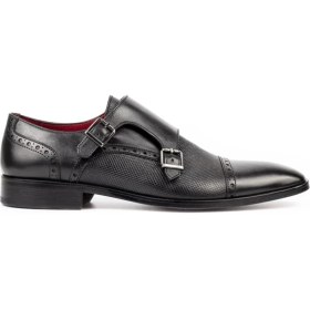 Resim Zerbay Granite Microlight Taban Çift Tokalı Hakiki Deri Erkek Klasik Ayakkabı, Monkstrap, Loafer 