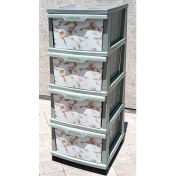 Resim abnturk Büyük Boy Beyaz Mermer Desenli 4 Çekmeceli Tekerlekli Komidin Yükseklik 93CM 43X38 Demonte Dolap Raf 