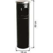 Resim Arı Metal 1102 Kolon Küllük Boyalı 15 L 2 No Siyah 