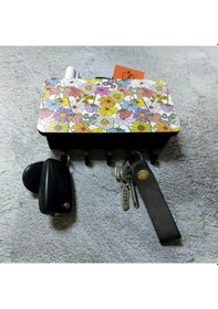 Resim Renkli Çiçekler Motifli Bölmeli Anahtarlık Duvar Askısı Dekor Diğer 