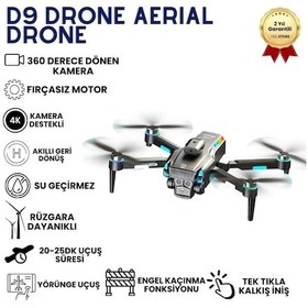 Resim D9 Drone,fırçasız Motorlu,90 Elektrikli Kamera, Tek Tuş Kalkış İniş Led Işıklı 4k Akıllı Drone-1475 