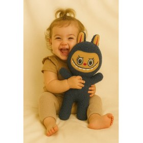 Resim Labubu Oyuncak Pop Mart Labubu Peluş Bebek Peluş Yastık Labubu 