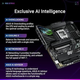 Resim ASUS ROG STRIX Z890-F GAMING WIFI Intel Z890 LGA1851 DDR5 8600 DP HDMI 2xUSB4 5x M2 USB3.2 WiFi 7 + BT AURA RGB 2.5Gbit LAN ATX 16+1+2+2 Güç Aşamaları, Thunderbolt 4, DIMM FIT, M.2 Q-Release Anakart 