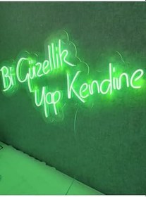Resim Bi Güzellik Yap Kendine Neon Yazı Neon Tabela Dekoratif Aydınlatma(100X50Cm), bigüzelyeşilravenneonm 