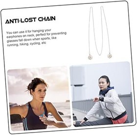 Resim Gözlük Dekoratif Zincir Kulaklık Tutucu Zincir Kulaklık Zinciri Yumuşak Cilt Dostu Metal Kayış Kayıp Kulaklıklar Için Daisy Spor Için 