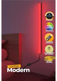 Resim Uzaktan Kumandalı Led Abajur - Yatak Üstü, Tv Yanı ,oturma Odası - Rgb Çok Renkli 50 Cm 