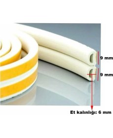 Resim Tify Kendinden Yapışkanlı Kapı ve Pencere İzolasyon Bandı - Kauçuk Fitil Beyaz 10 x 2 =20 Metre 