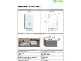 Resim Şeker Portakalım Vialli K21M Banyo Mutfak Lavabo Pratik Z Katlı Kağıt Havlu Dispenseri Kapasite 400 Kağıt Gri 