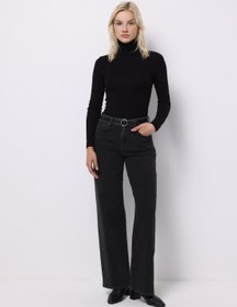 Resim Regular Fit Kadın Siyah Jean Pantolon 