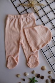 Resim Çizgili Pembe Bebek Pijama Takımı 