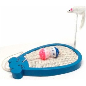 Resim 32 x 23 CM Fareli Toplu Kedi Tırmalama Oyuncağı Çok Renkli 