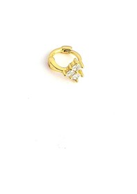 Resim Baget Zirkon Taşlı 925ayar Gümüş Altın Tragus Kıkırdak Tek Halka Küpe Altın 