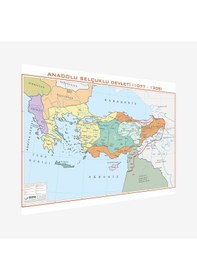 Resim Gürbüz Anadolu Selçuklu Devleti Haritası 70X100CM Askılı 