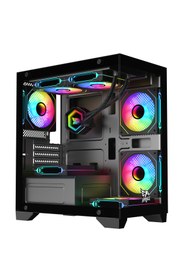 Resim Gameagle Tornado Bilgisayar Kasası + 750w + 80 Power + 240 Mm Sıvı Soğutma Siyah 