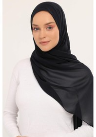Resim Altobeh Hazır Lüks Pratik Hijablı Şifon Şal Lacivert 