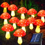 Resim Güneş Enerjili Dış Mekan Mantar Işıkları, LED Bahçe Çubuklu Güneş Işıkları, 8 Aydınlatma Moduna Sahip Dekoratif Bahçe Lambası, Dış Mekan Patika Süsleme Güneşli Feneri 1 Adet 8/12/20 LED'li 